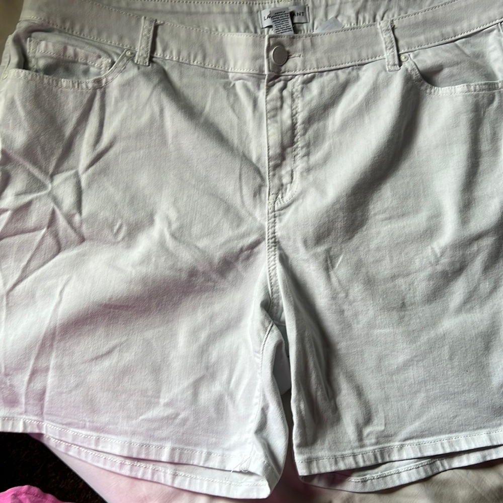 Lane Bryant white denim shorts